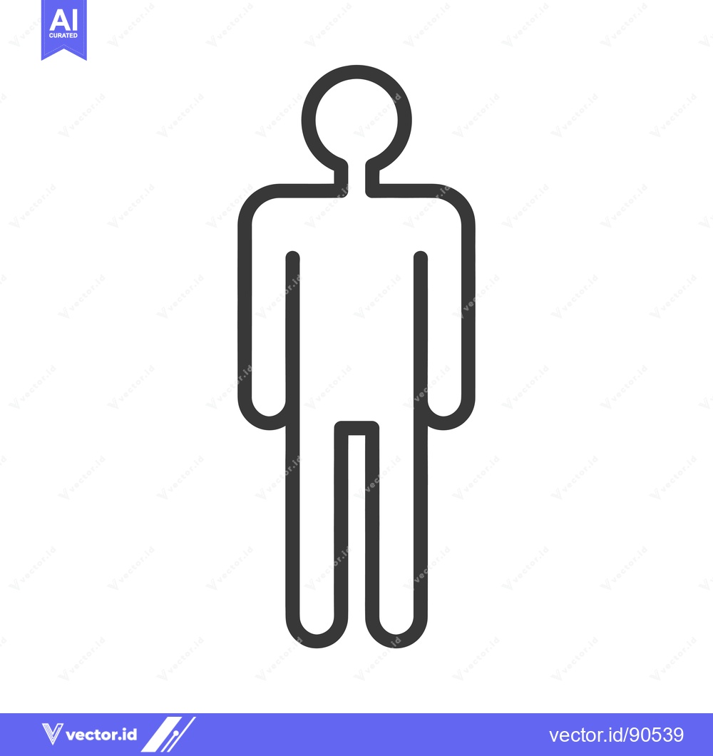 Premium Vector of Outline Illustration of a Standing Person