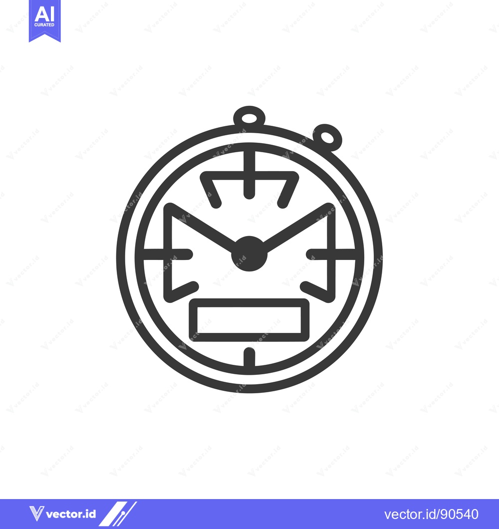 Premium Vector dari Outline illustration of a stopwatch with two buttons