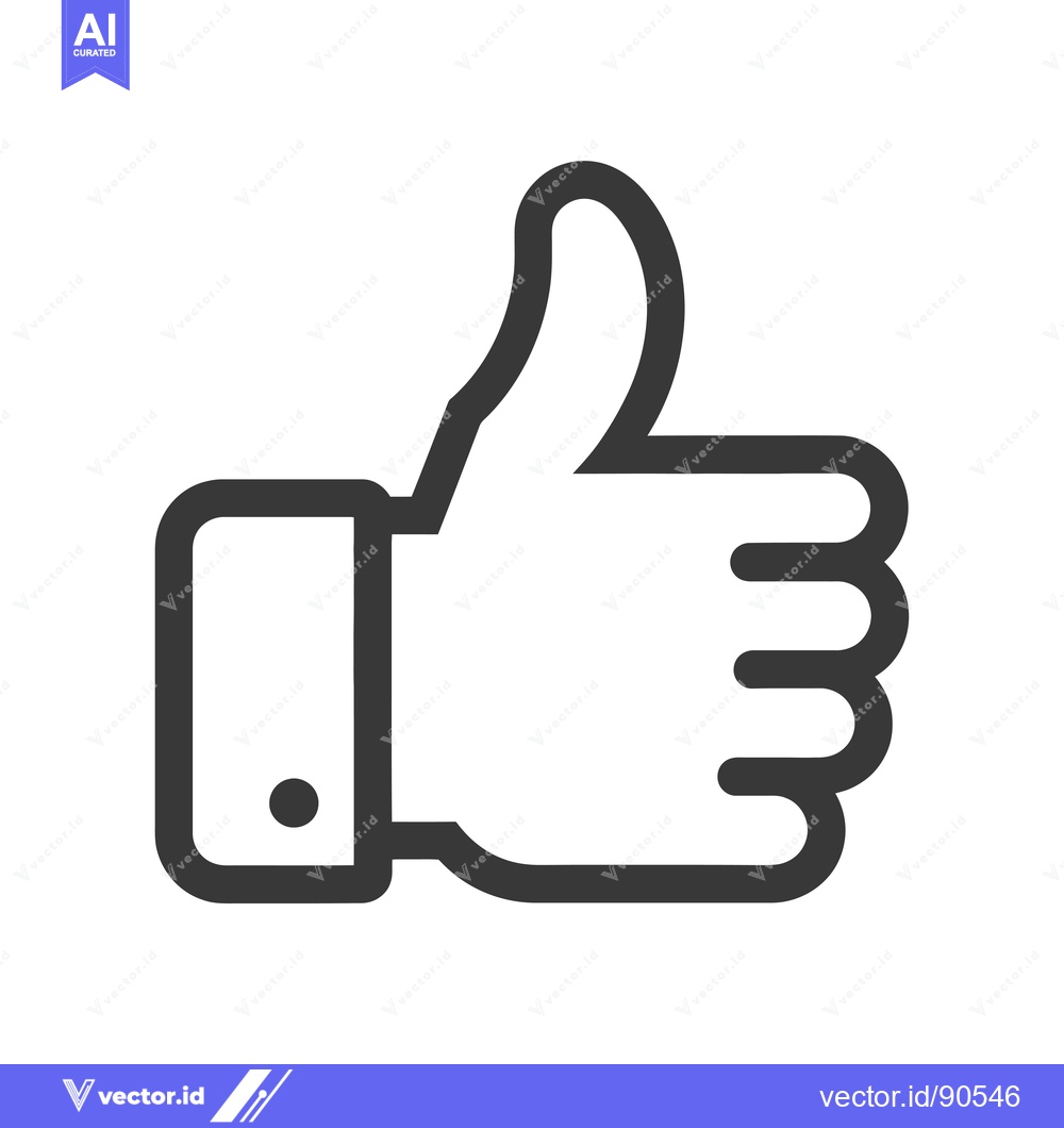 Premium Vector dari Outline illustration of a thumbs up gesture