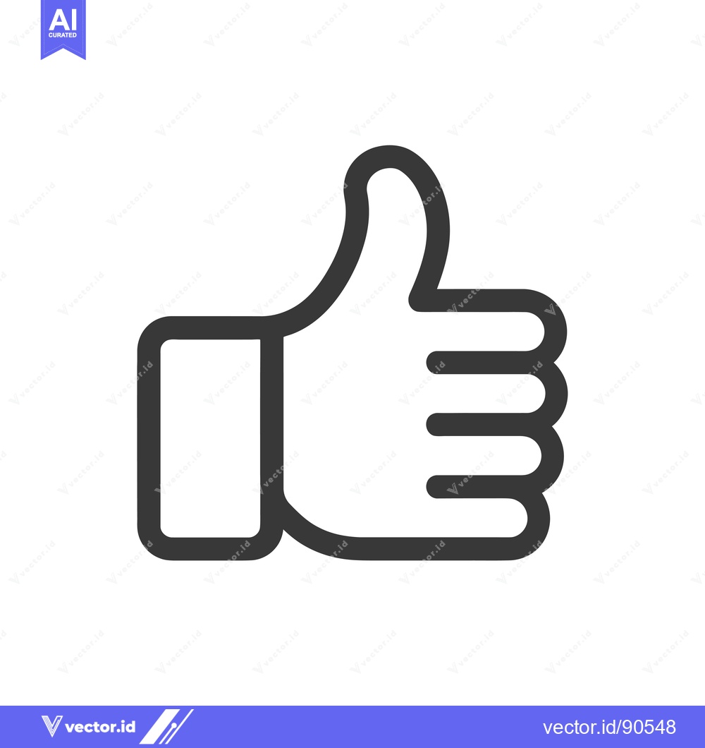 Premium Vector dari Outline Illustration of a Thumbs Up Hand Gesture