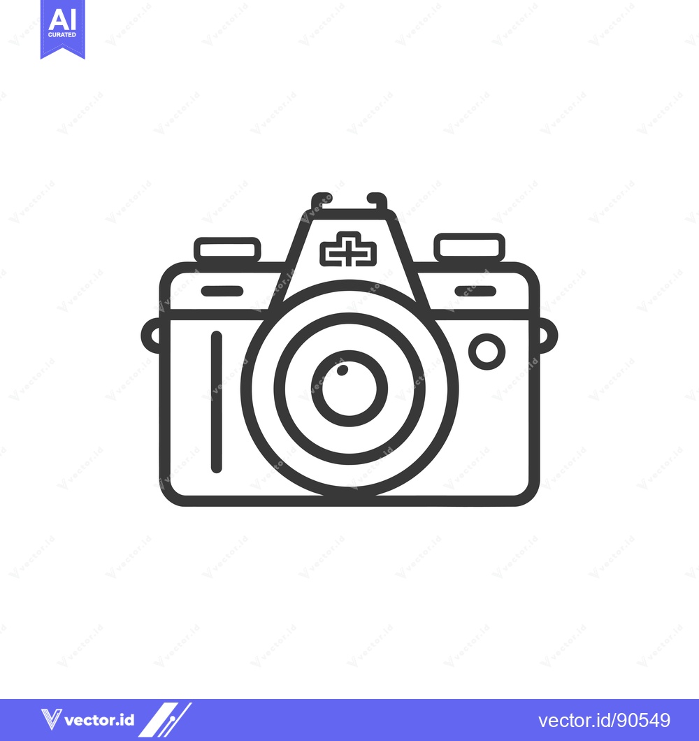Premium Vector dari Outline Illustration of a Traditional Camera