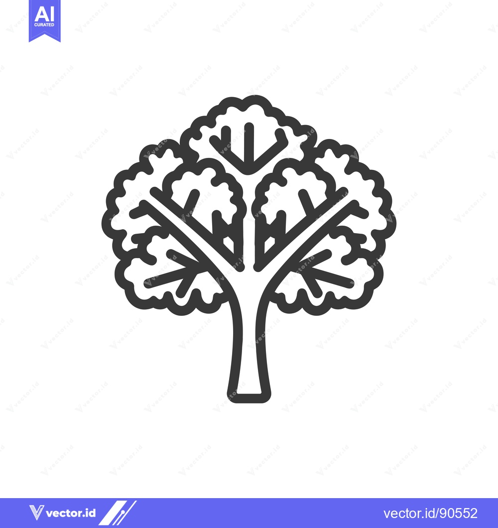 Premium Vector of Outline Illustration of a Tree with Three Branches