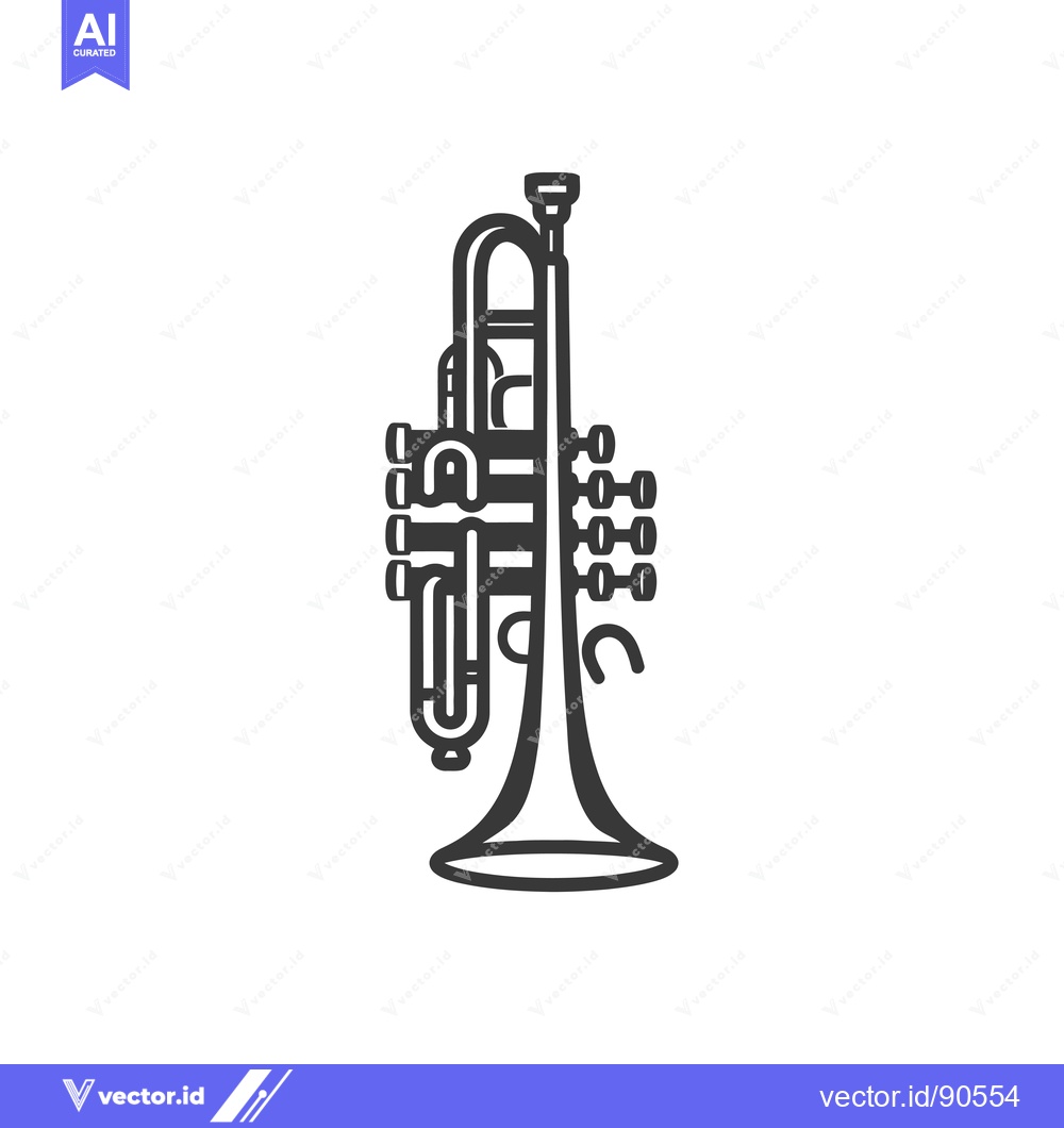 Premium Vector dari Outline Illustration of a Trumpet