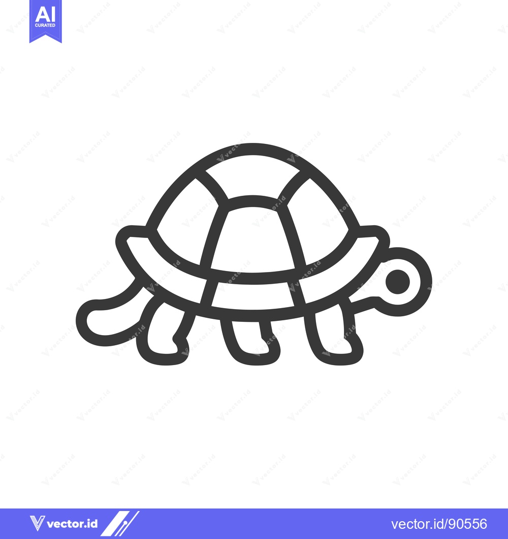Premium Vector dari Outline Illustration of a Turtle Walking