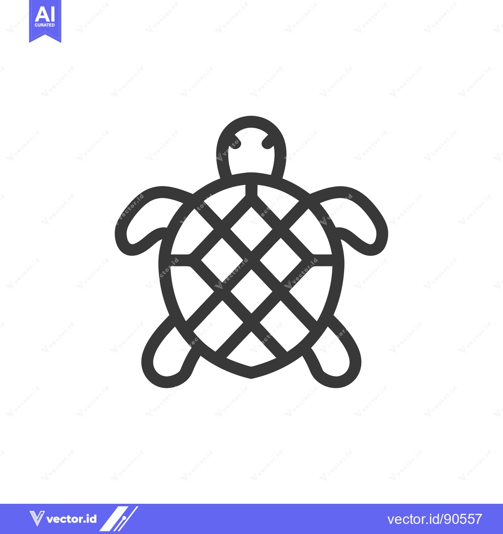 Premium Vector dari Outline Illustration of a Turtle with a Patterned Shell