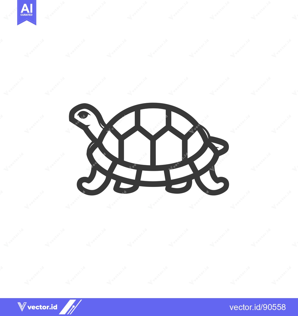 Premium Vector dari Outline Illustration of a Turtle with a Shell