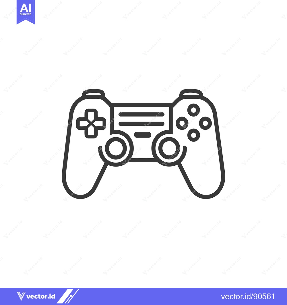 Premium Vector dari Outline Illustration of a Video Game Controller