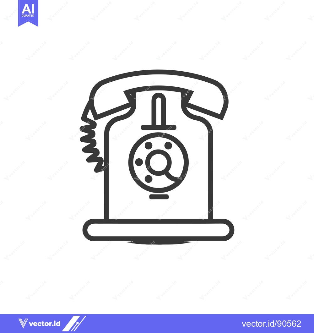 Premium Vector dari Outline Illustration of a Vintage Rotary Dial Phone