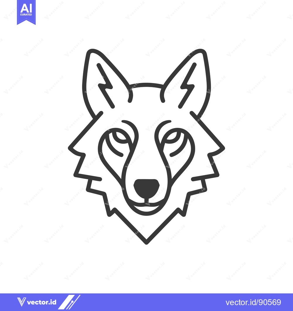 Premium Vector dari Outline illustration of a wolf's head