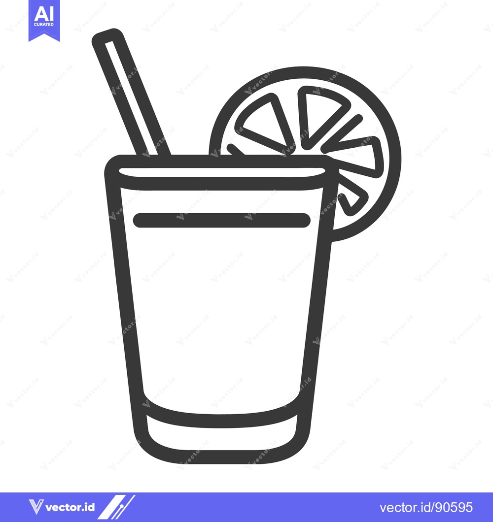 Premium Vector dari A refreshing drink served in a glass with a lemon slice