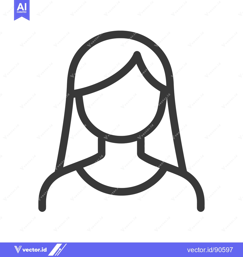Premium Vector of A simplified black line drawing of a female figure