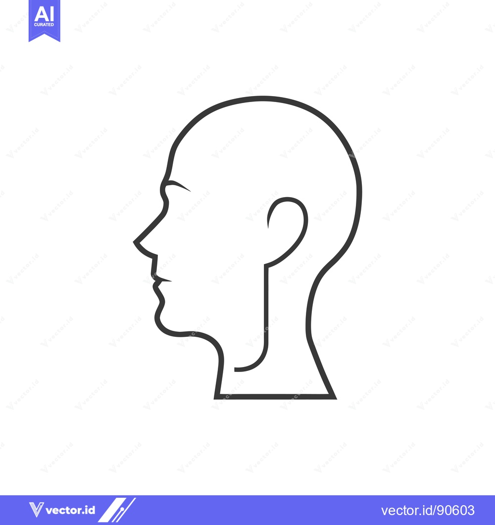 Premium Vector dari Outline of a Bald Human Head in Profile