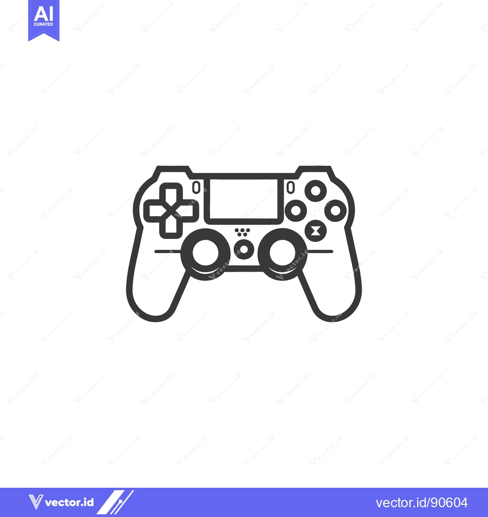 Premium Vector dari Outline of a Black and White Video Game Controller