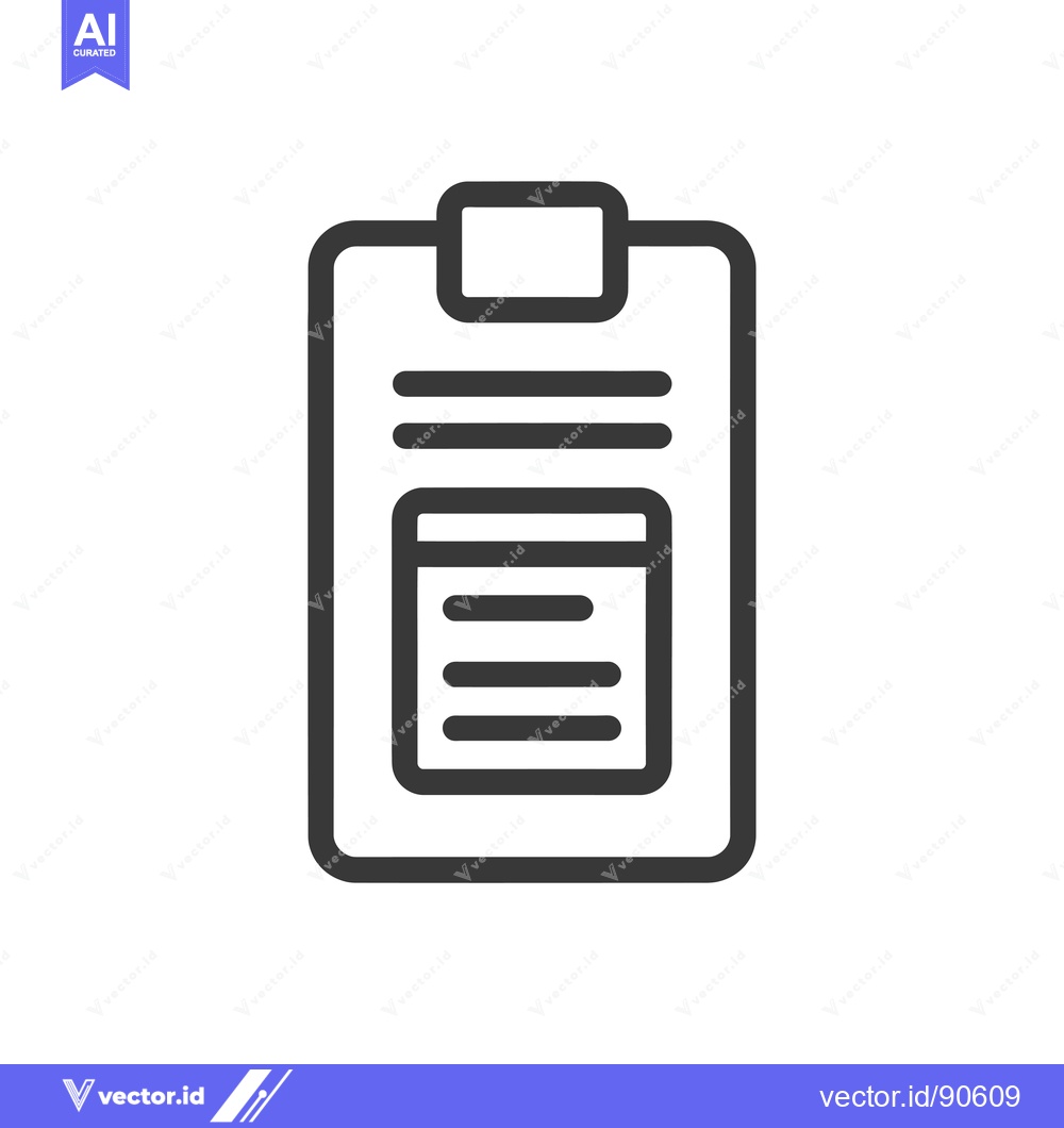Premium Vector dari Outline of a clipboard with a document inside