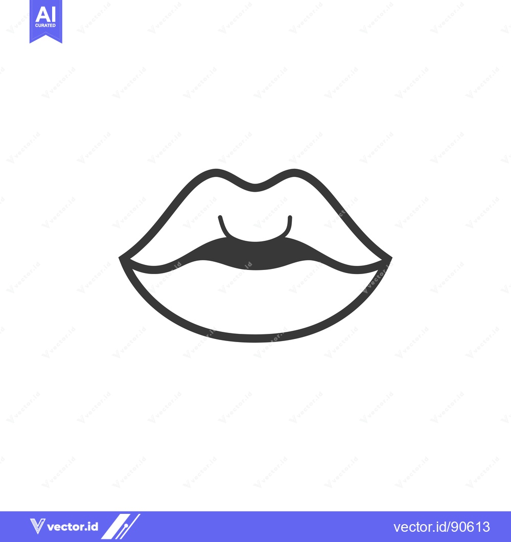 Premium Vector dari Outline of a Closed Mouth with Lips