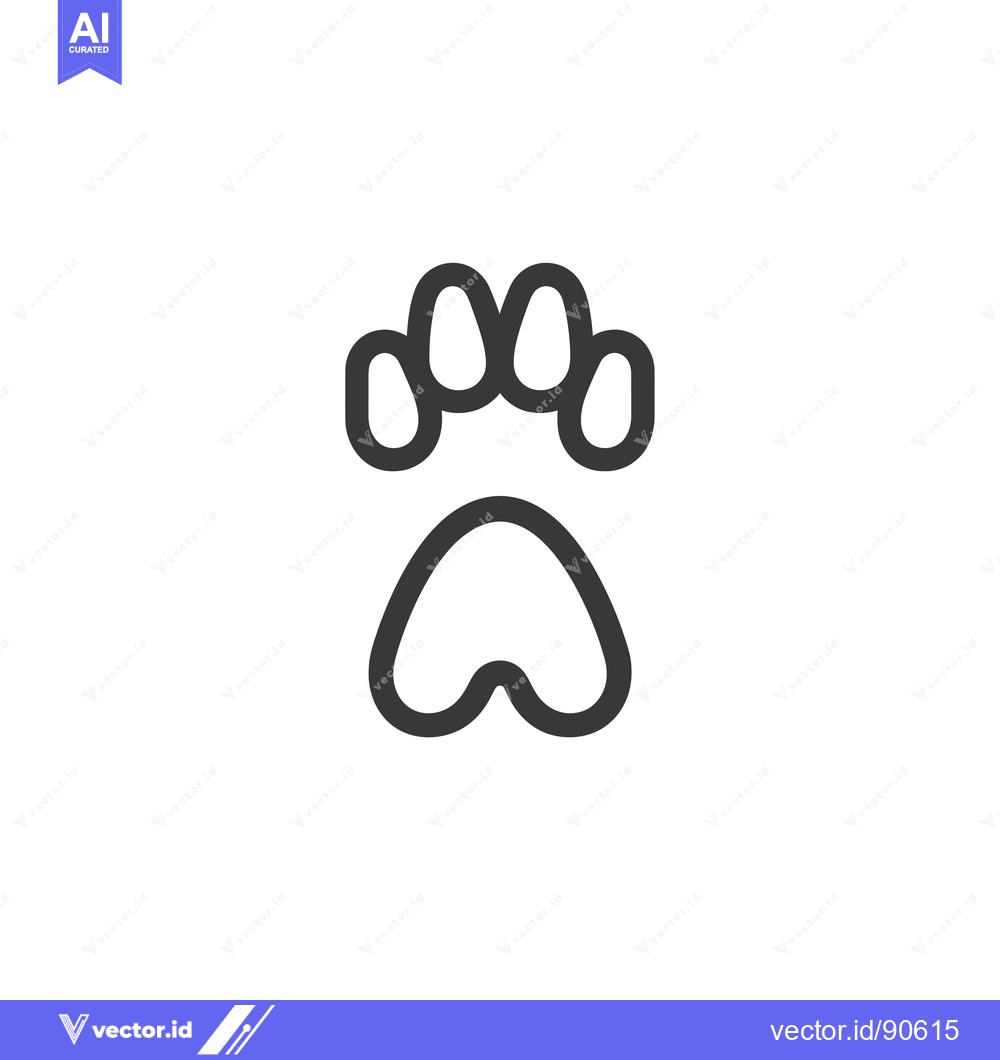 Premium Vector of Outline of a Dog Paw Print