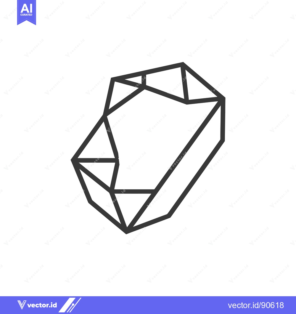 Premium Vector dari Outline of a geometrically-shaped gem or diamond