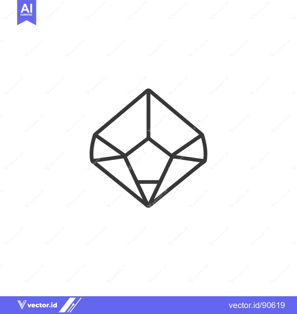 Premium Vector of Outline of a Geometric Diamond Shape