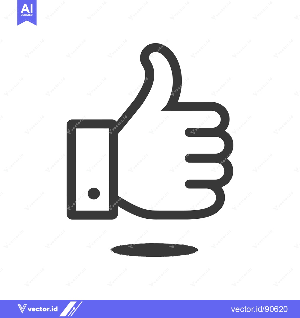 Premium Vector dari Outline of a hand giving a thumbs up gesture