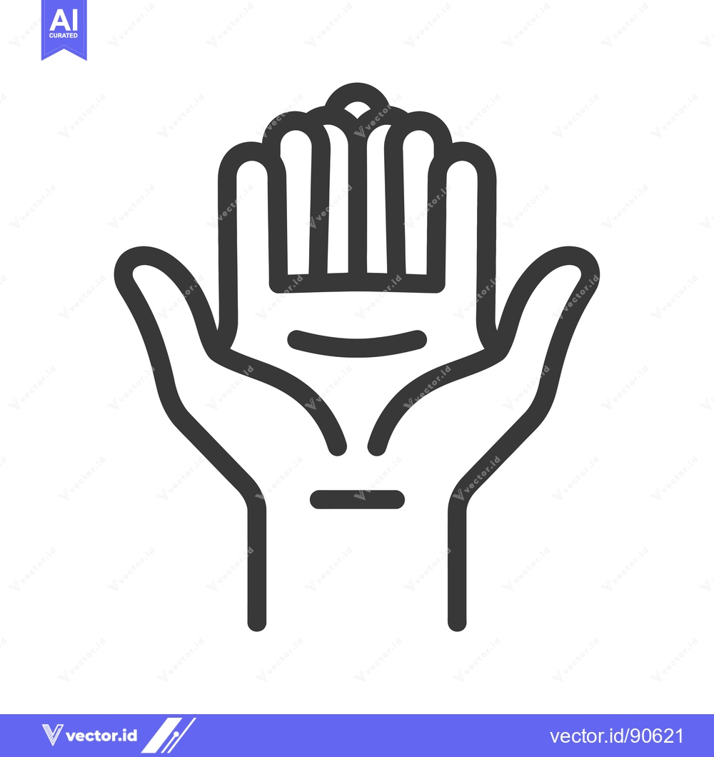 Premium Vector dari Outline of a Hand Holding a Crown