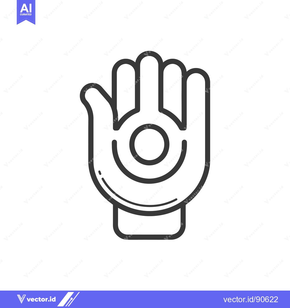Premium Vector of Outline of a Hand with a Circle Inside