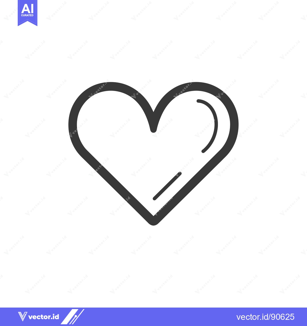 Premium Vector of Outline of a heart shape with rounded edges