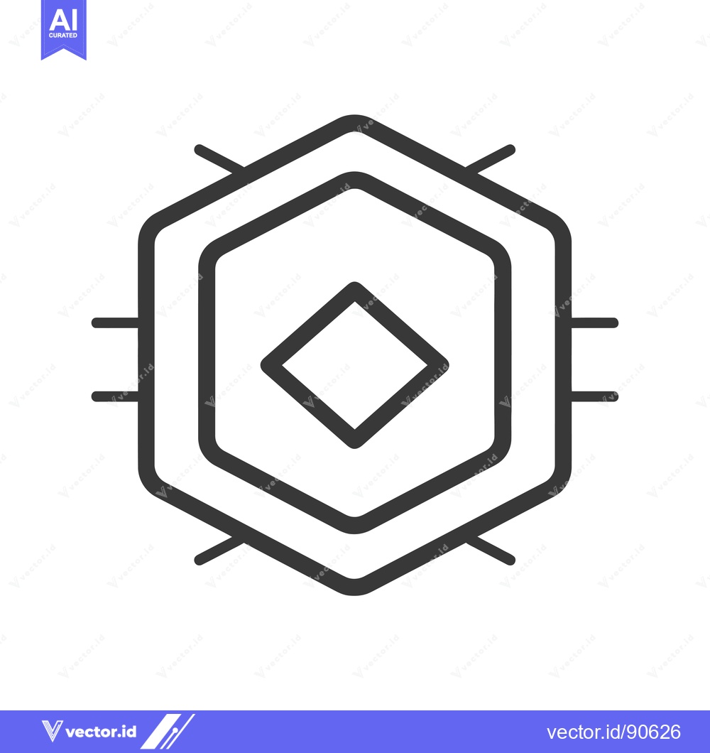 Premium Vector dari Outline of a Hexagon with a Diamond in the Center