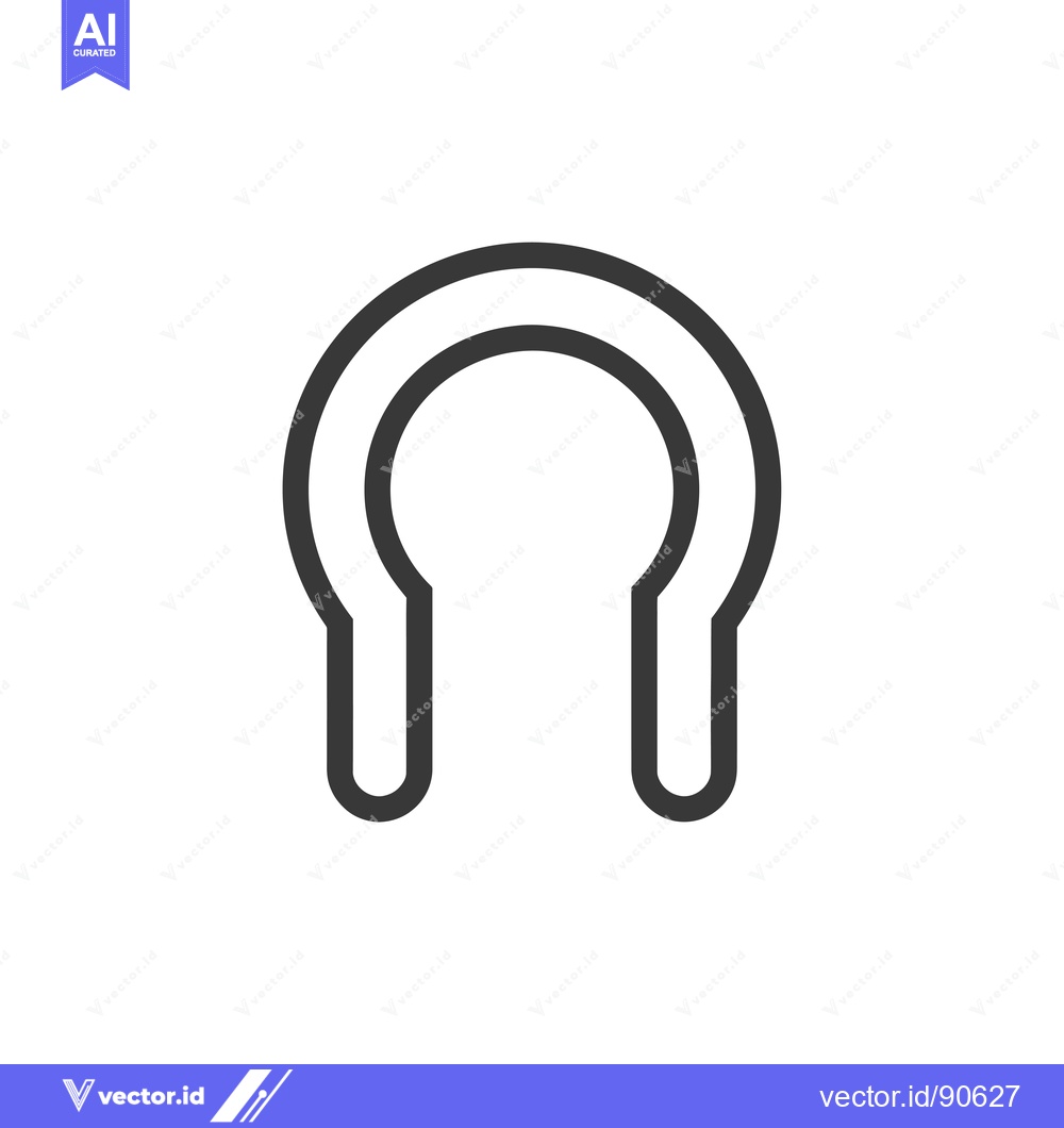 Premium Vector of Outline of a horseshoe-shaped object with two straight stems