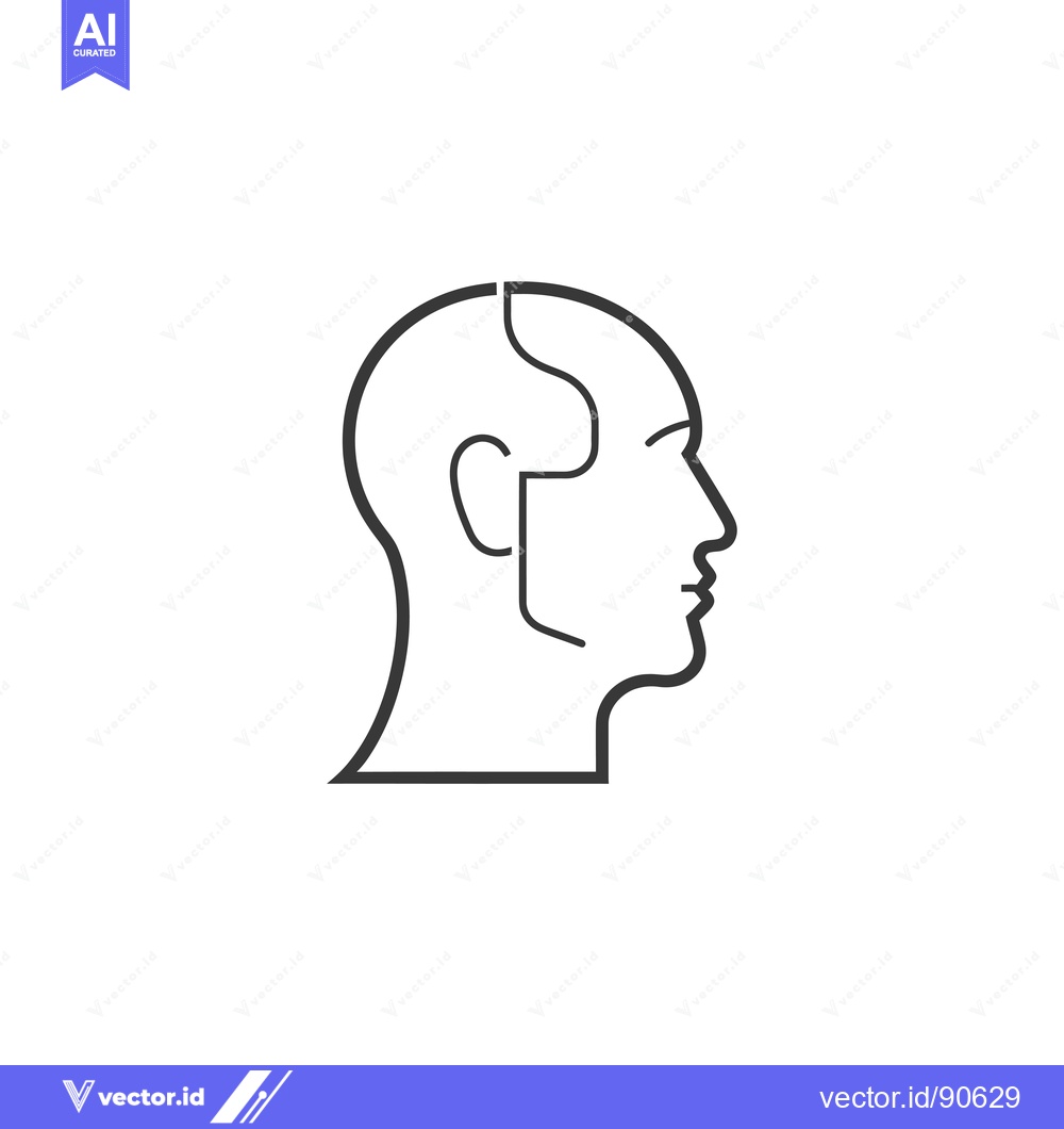 Premium Vector of Outline of a human head in profile view