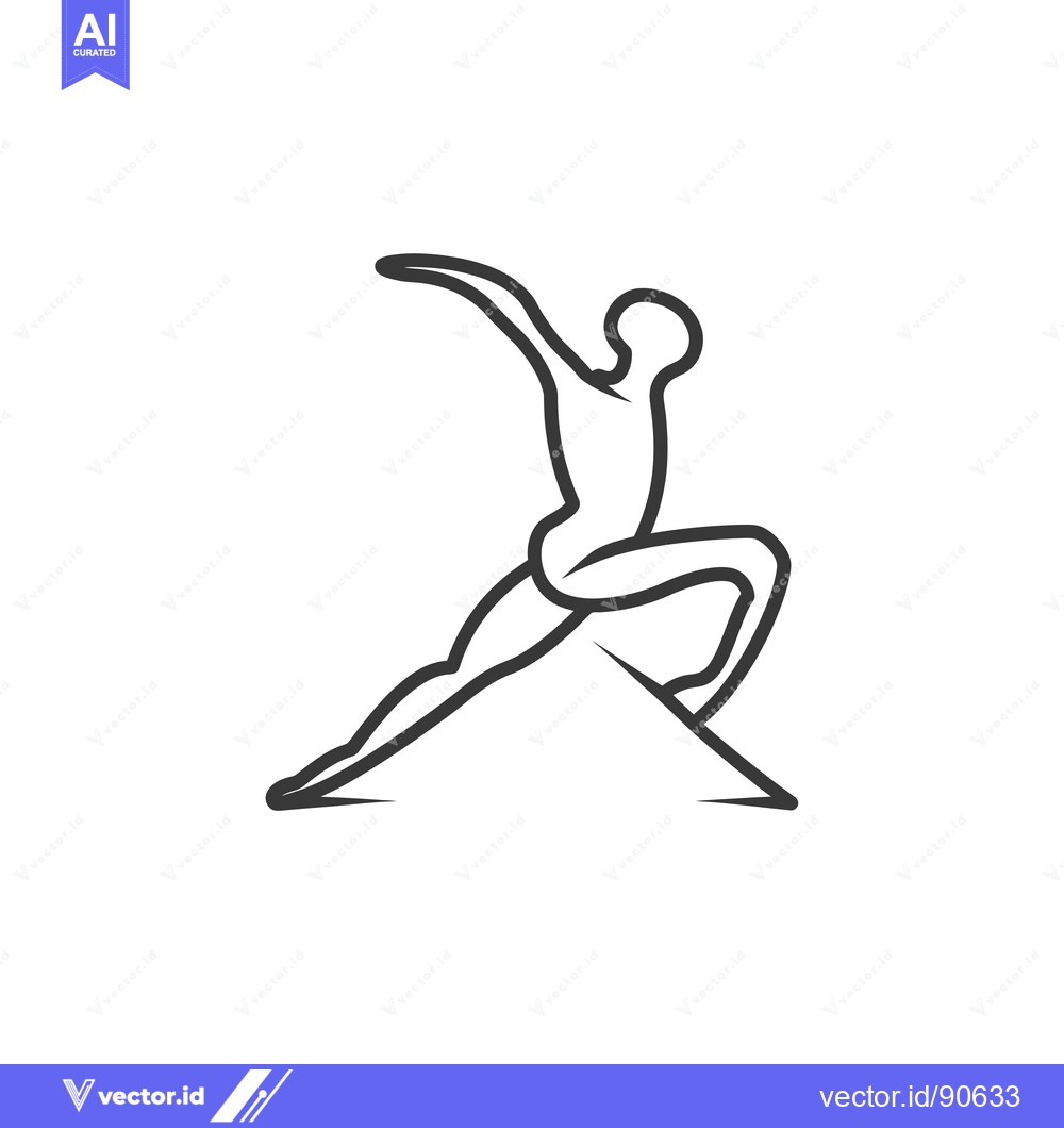 Premium Vector dari Outline of a male figure in a dynamic yoga pose