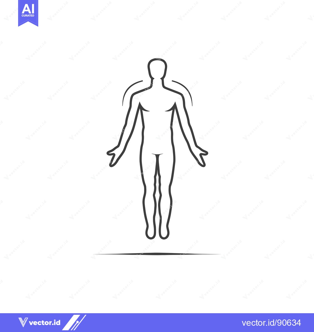 Premium Vector dari Outline of a Male Human Figure with Arms Outstretched