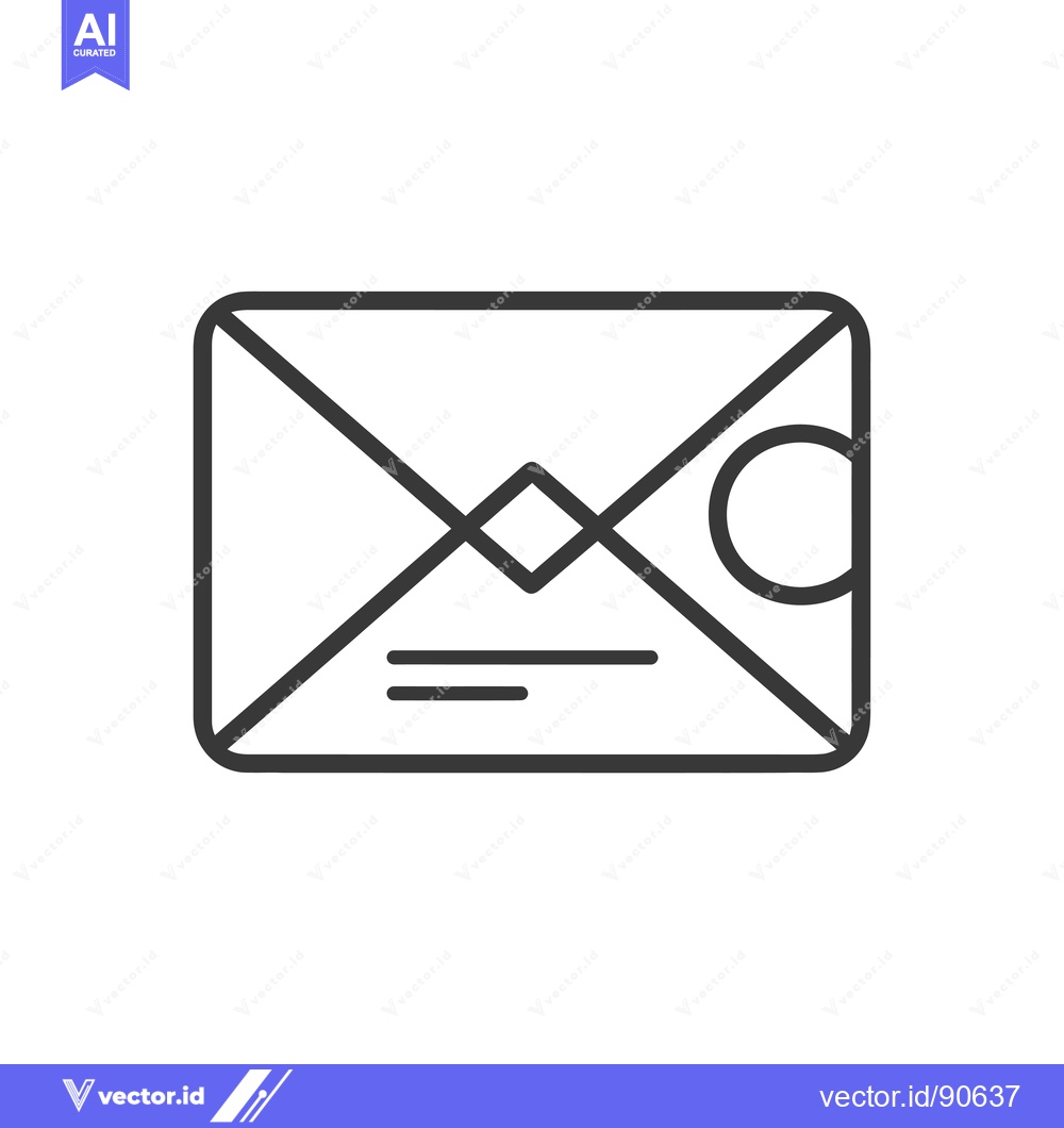 Premium Vector dari Outline of an Envelope with a Diamond and Two Lines