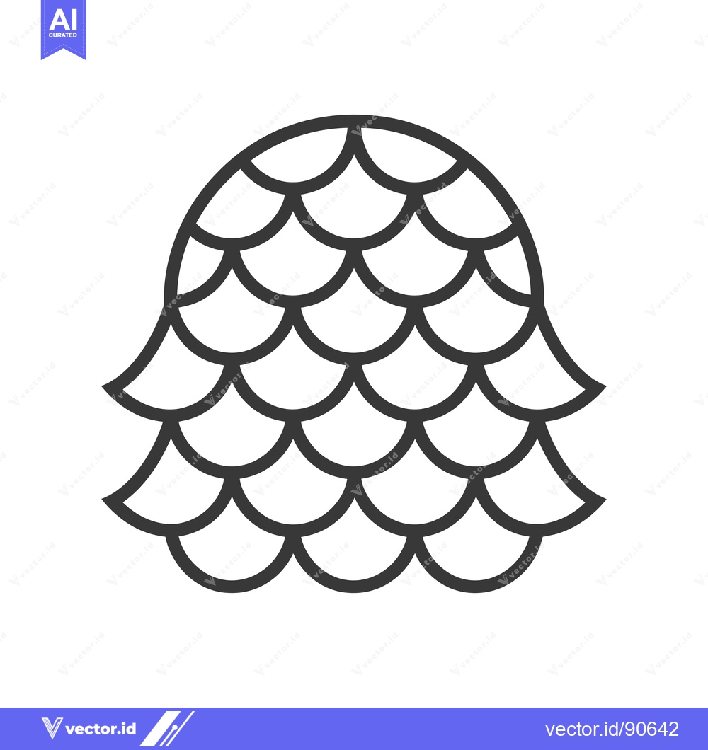 Premium Vector dari Outline of a Pine Cone with Scaled Pattern