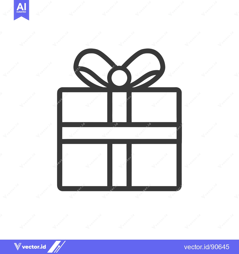 Premium Vector dari Outline of a Present with a Bow on Top