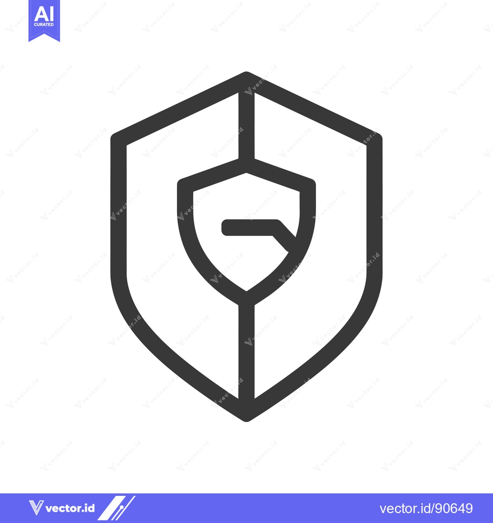 Premium Vector dari Outline of a shield with a smaller shield inside