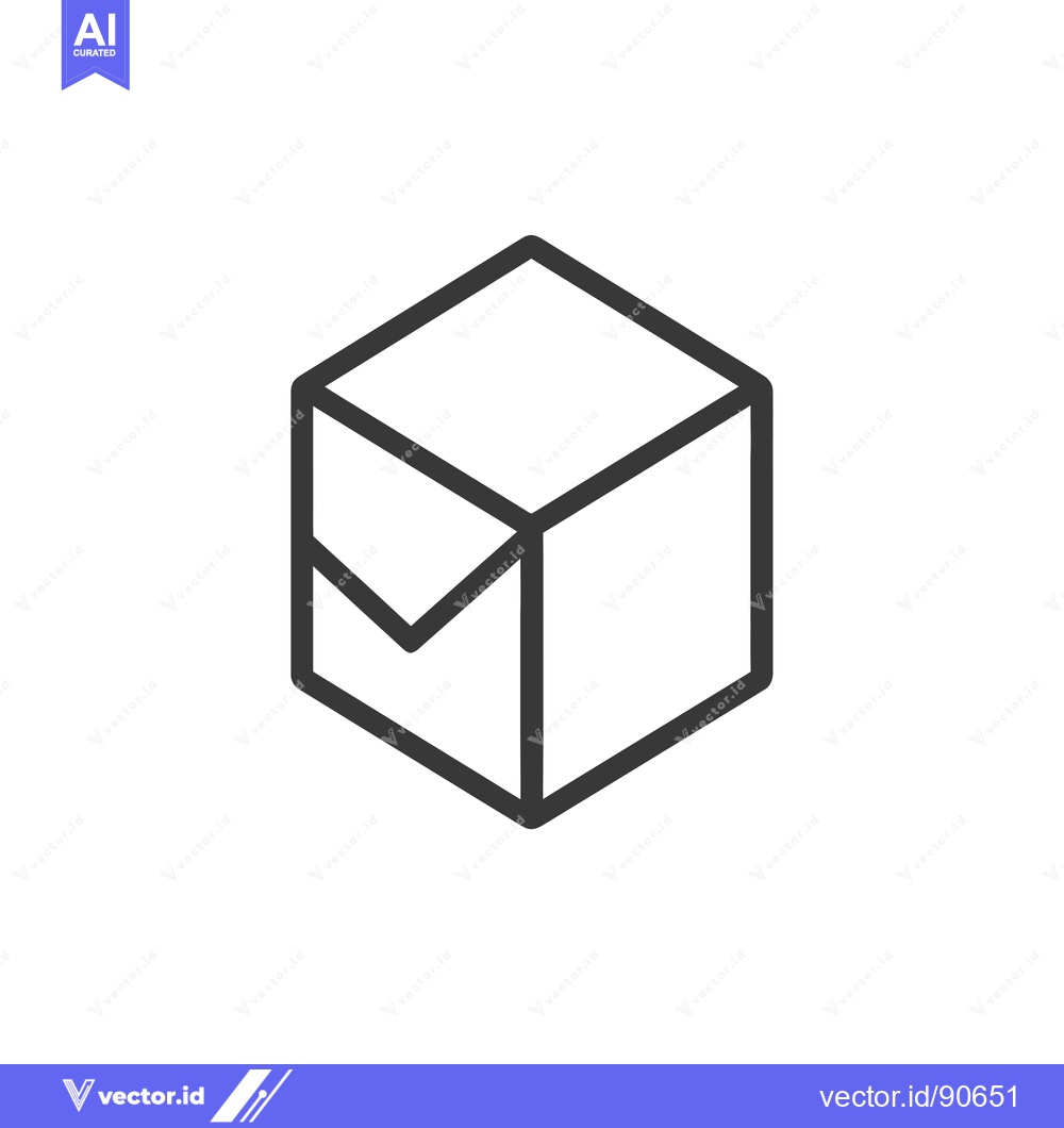 Premium Vector dari Outline of a three-dimensional box with one side open