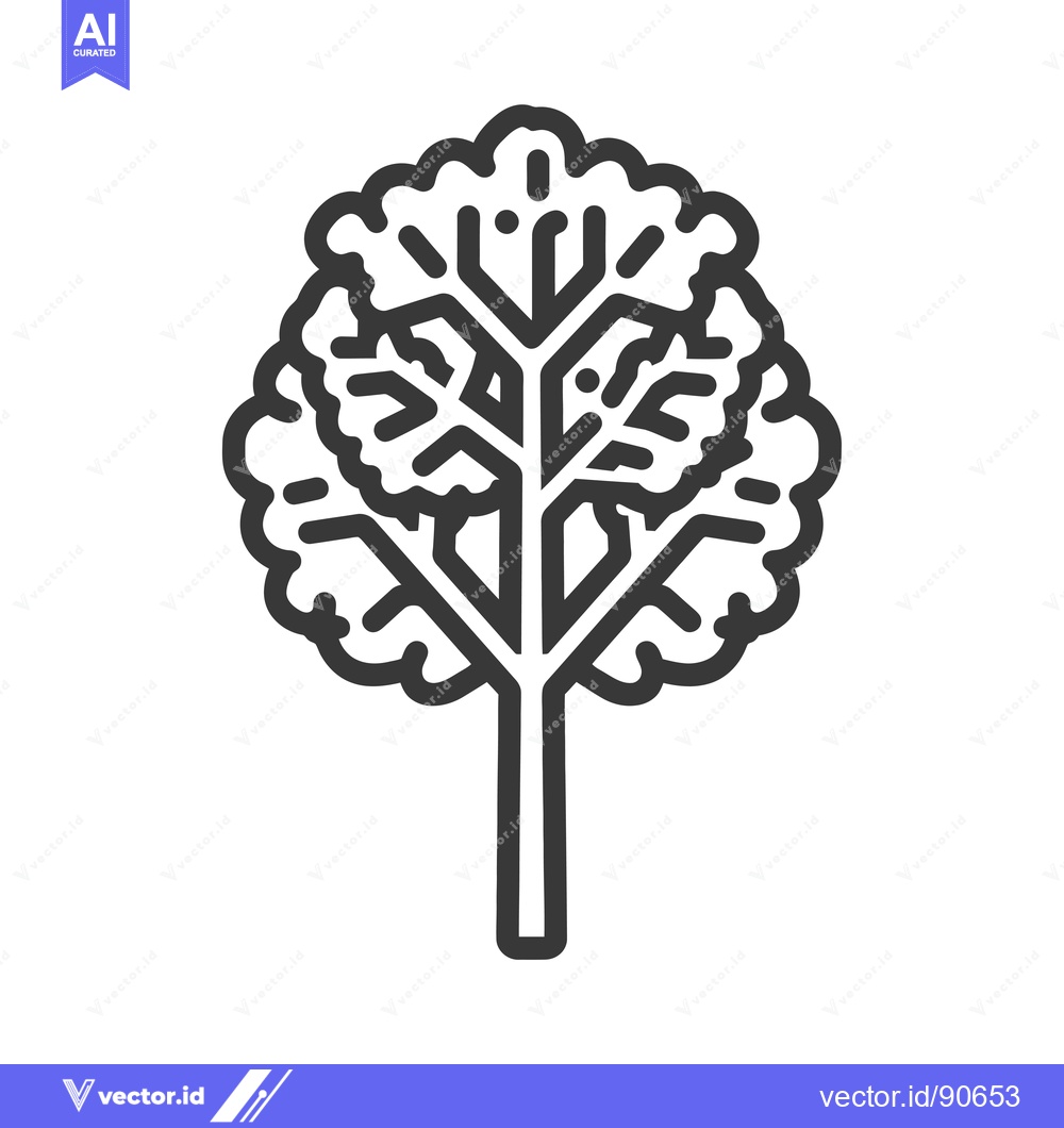 Premium Vector of Outline of a tree with branches and leaves