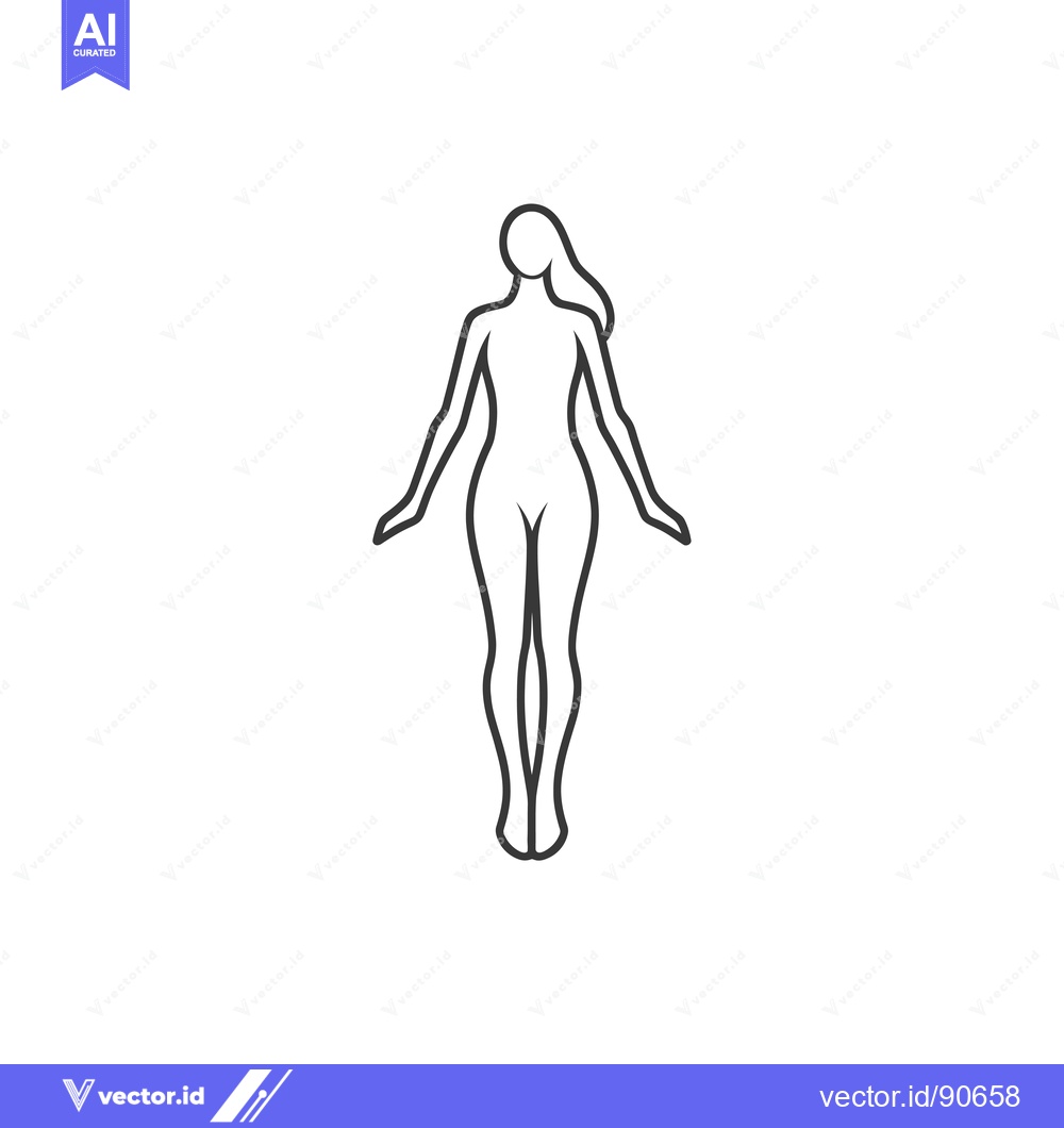 Premium Vector dari Outline of a woman standing with arms outstretched