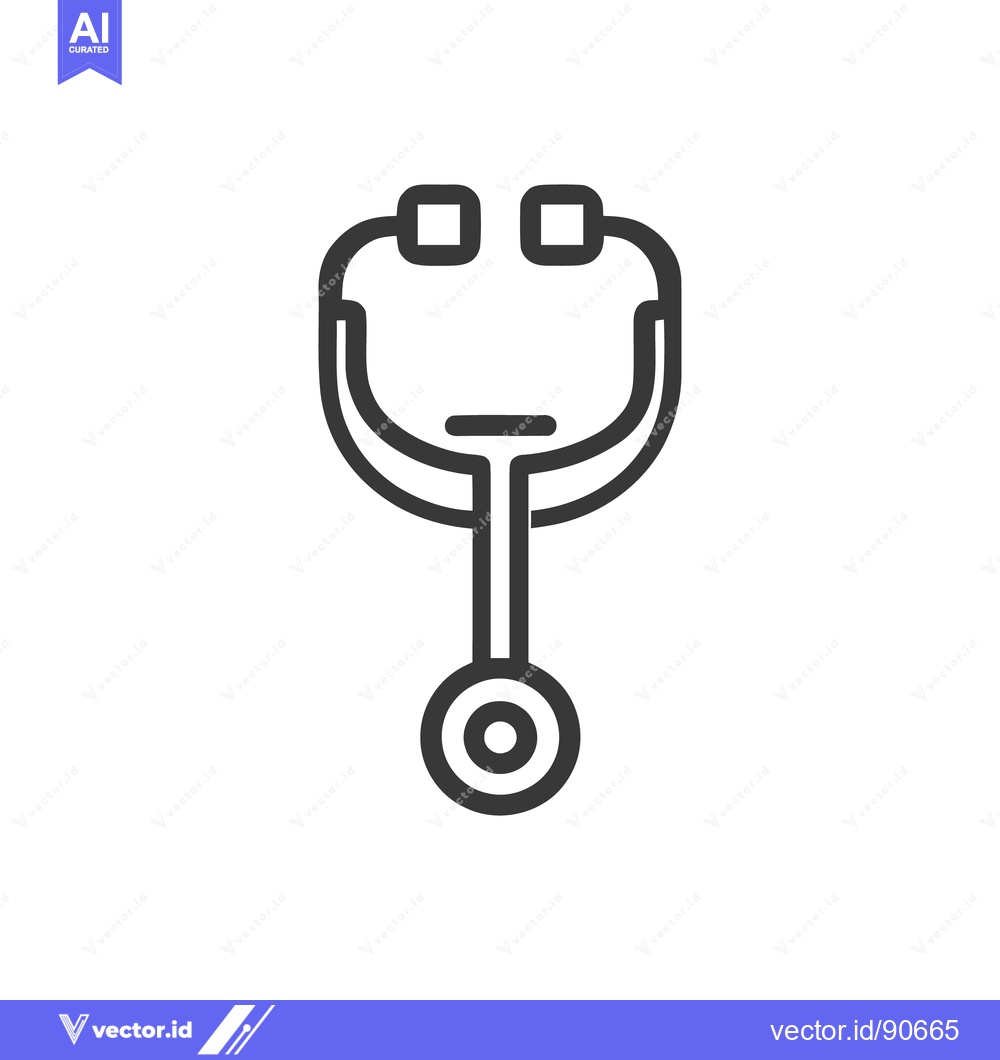 Premium Vector of Minimalist Stethoscope Icon: Medical Symbol on White Background
