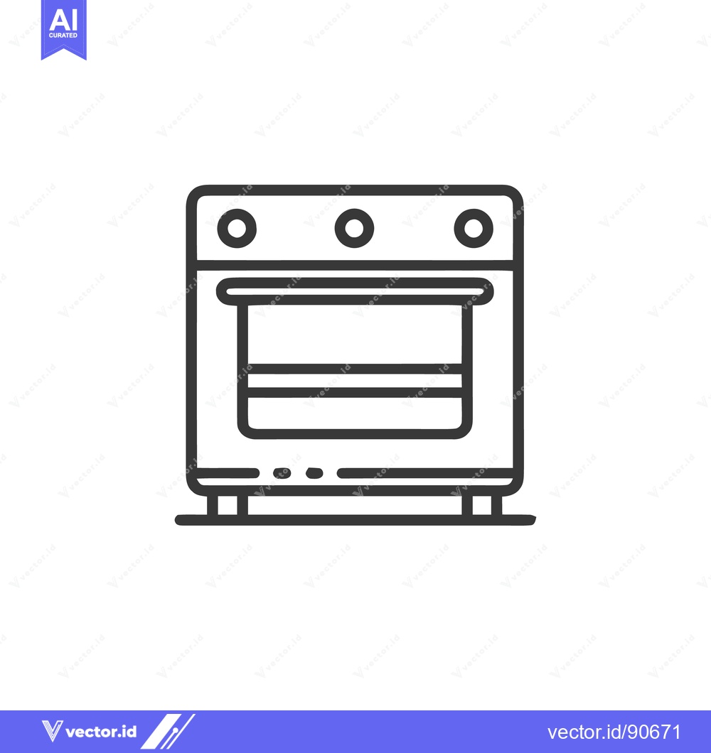 Premium Vector of Minimalist Oven Icon: Clean Line Art for Kitchen Appliance