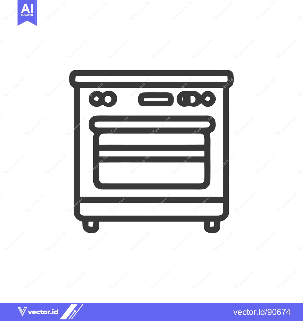 Premium Vector of Modern Oven Icon: Sleek Kitchen Appliance Outline Design