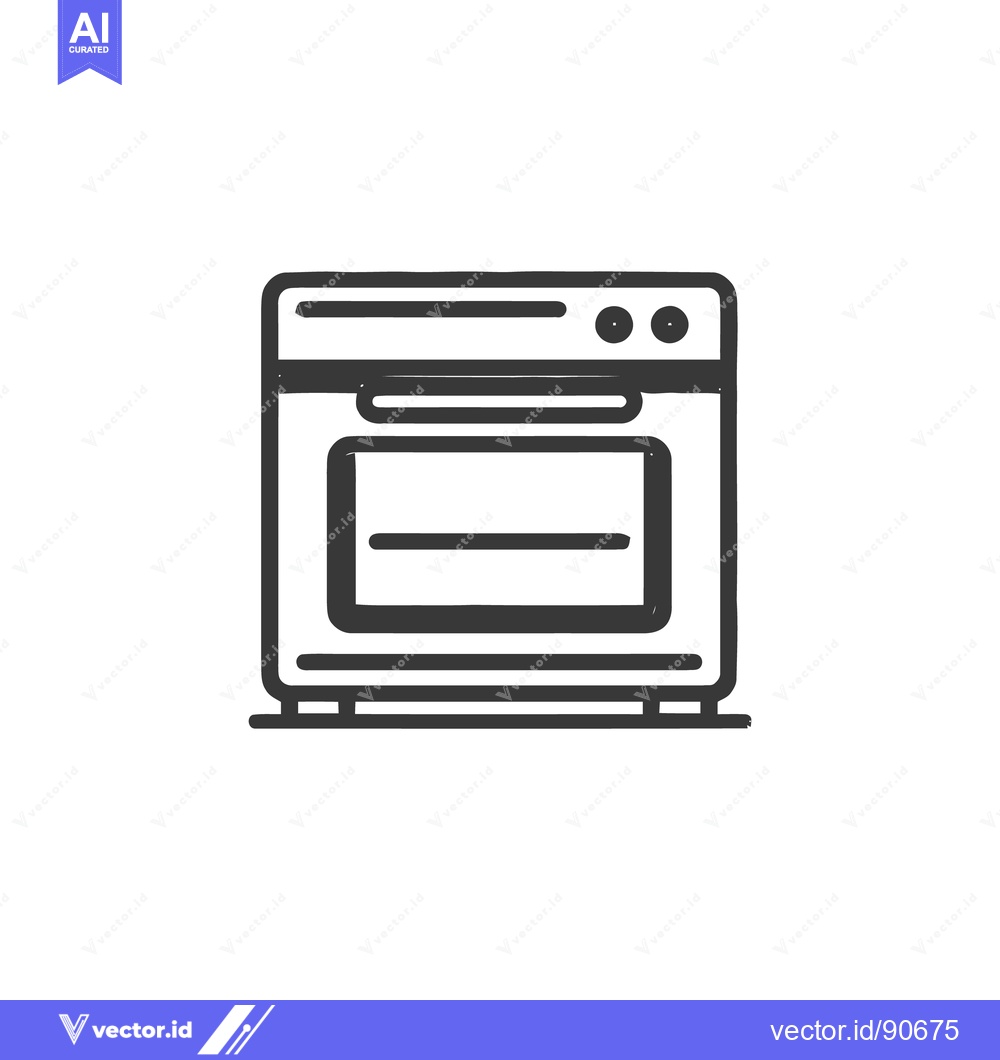 Premium Vector of Minimalist Oven Illustration: Clean Lines, Modern Kitchen Appliance Ic