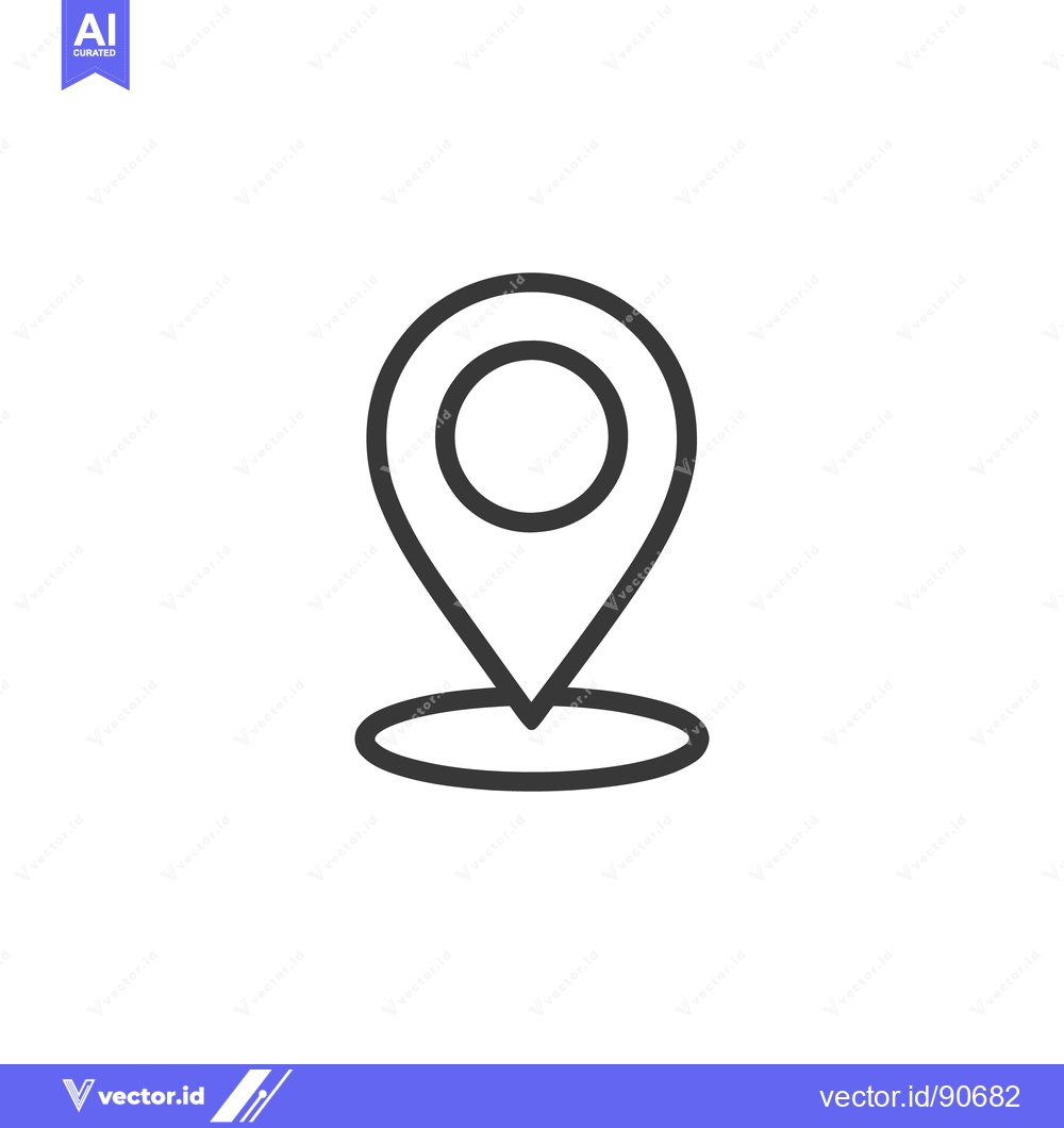 Premium Vector dari Minimalist Location Pin Icon: Clean Line Art on White Background