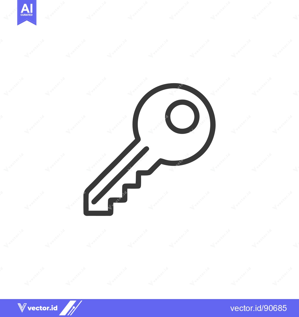 Premium Vector dari Minimalist Key Icon: Simple Security Symbol on White Background