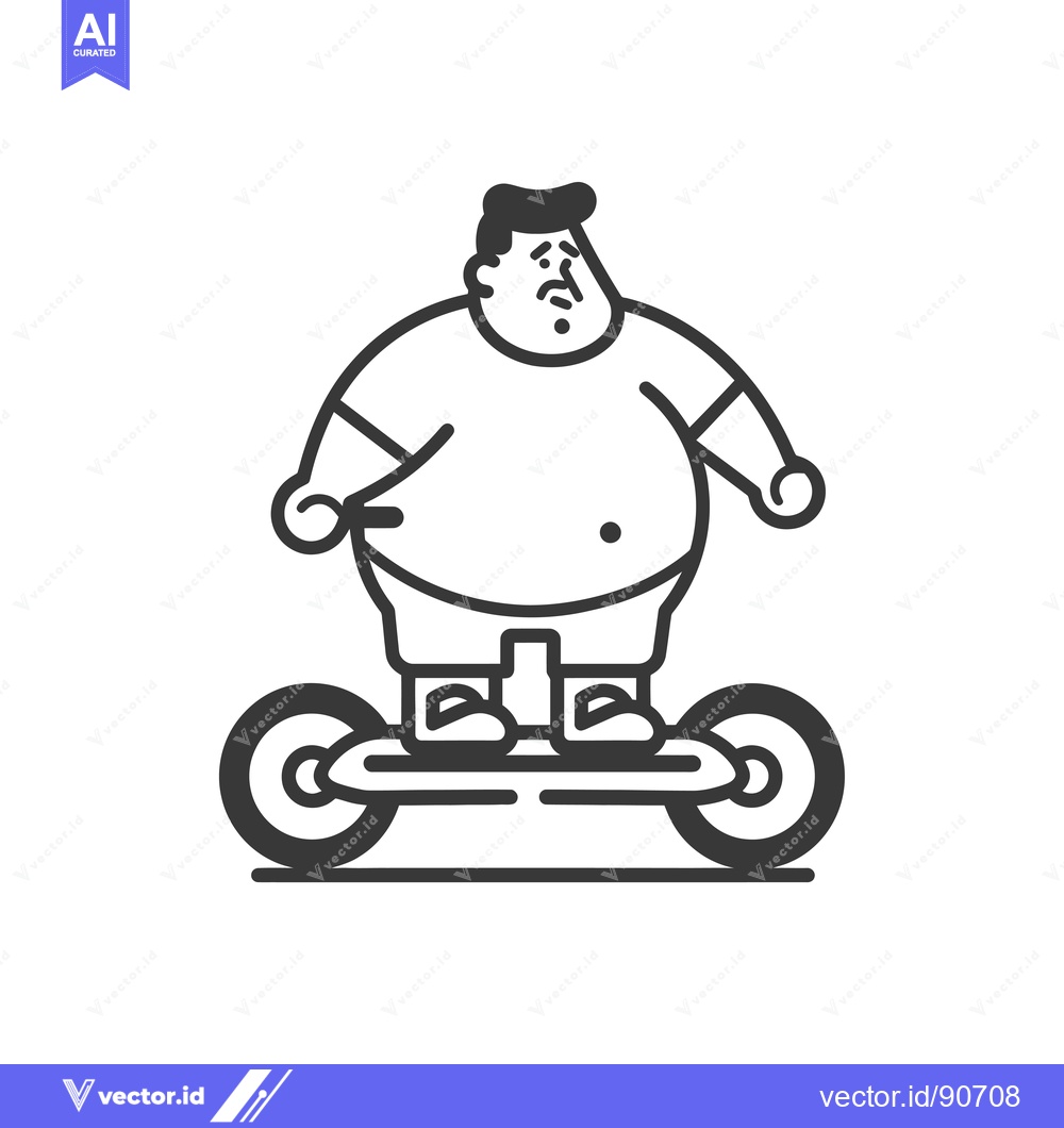 Premium Vector dari Overweight Man Riding a Hoverboard