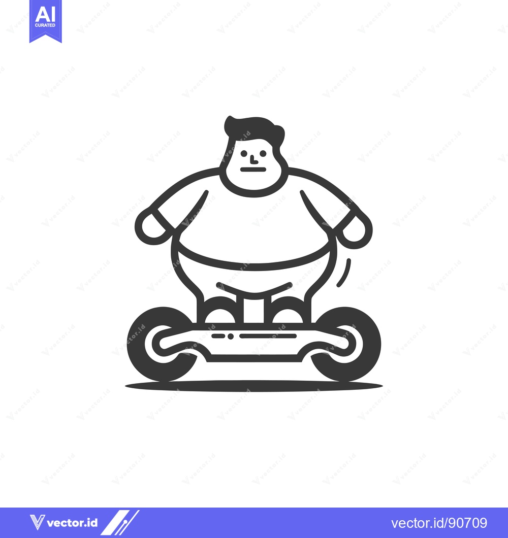 Premium Vector dari Overweight Man Riding a Hoverboard