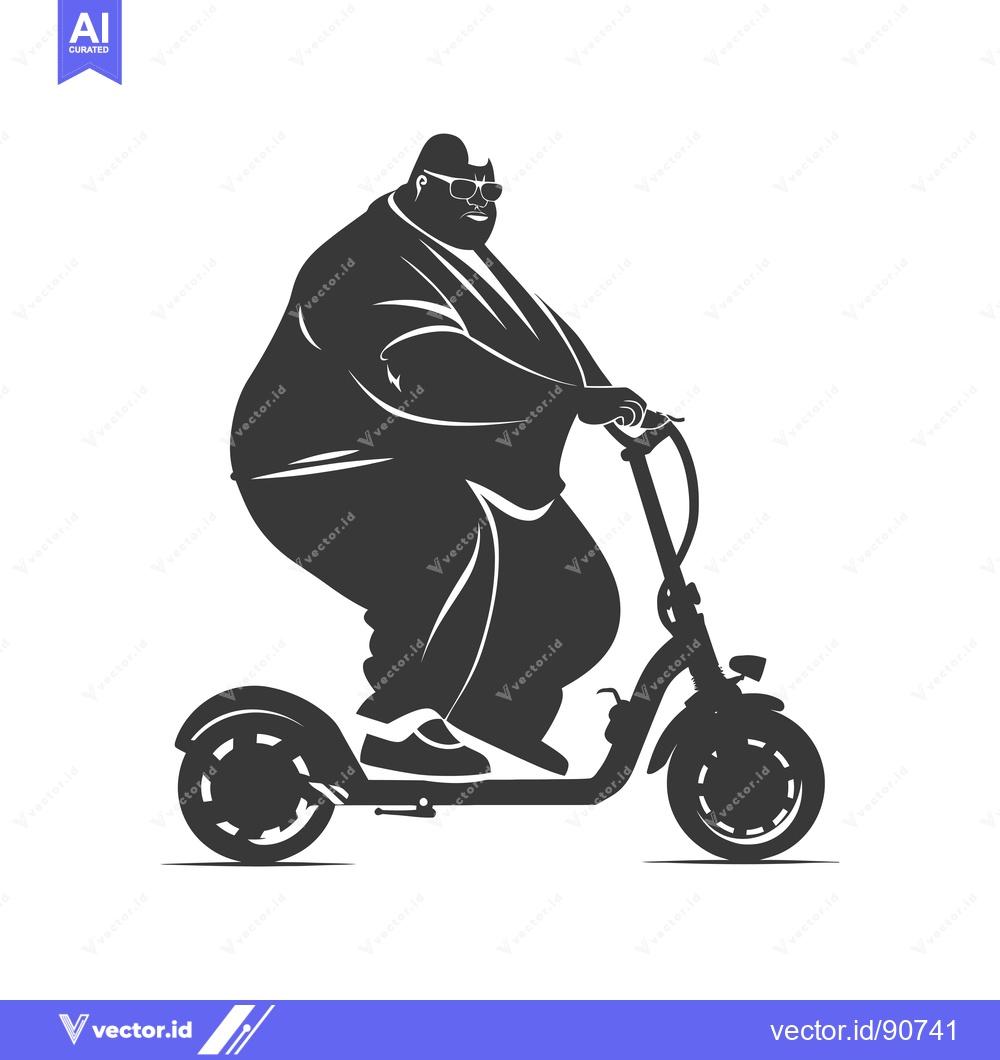 Premium Vector dari Overweight Man Riding an Electric Scooter