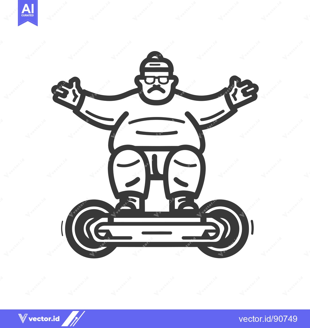 Premium Vector dari Overweight Man Riding an Electric Scooter