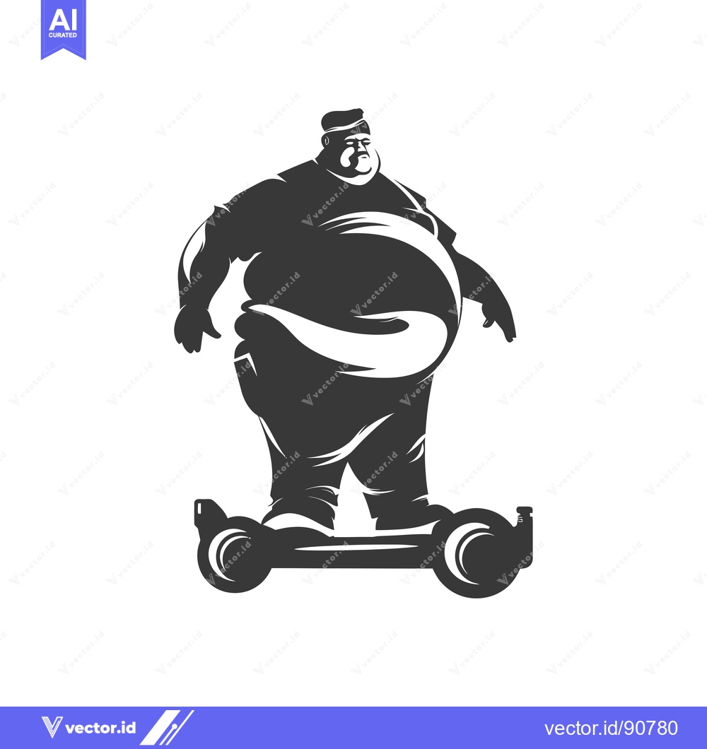 Premium Vector dari Overweight Man Riding a Self-Balancing Scooter