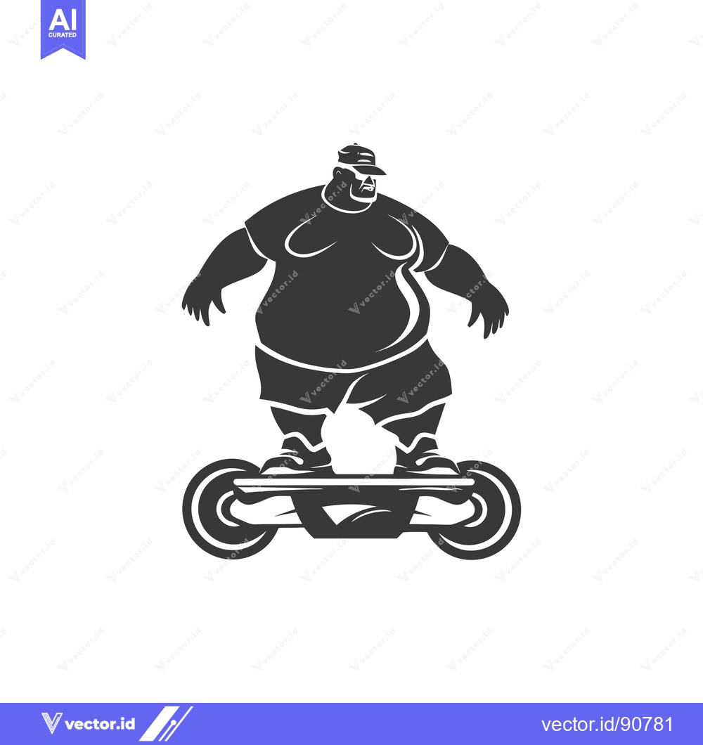 Premium Vector dari Overweight Man Riding a Self-Balancing Scooter
